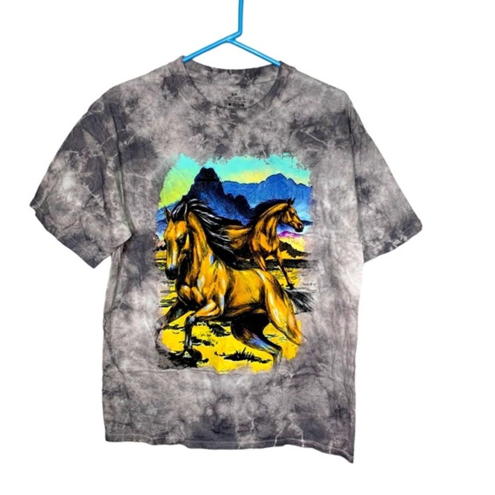 OUTBACK HORSES VTG
90'S GRAPHIC OVERSIZED TIE-DYE  T  S/P NWOT‎